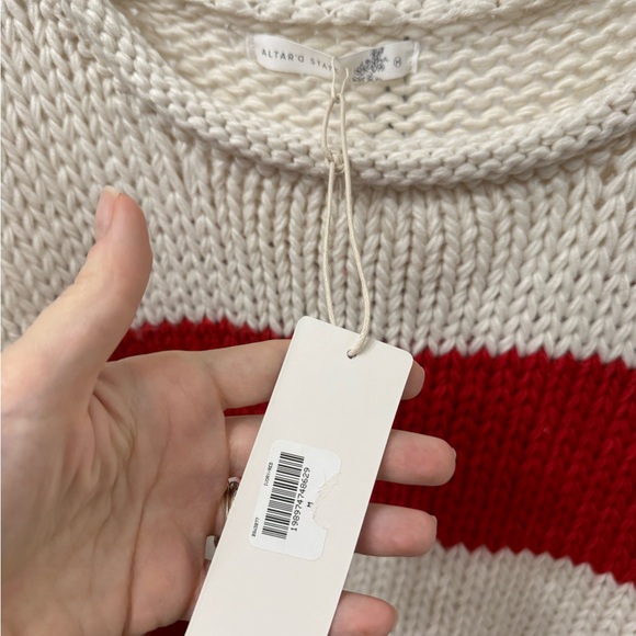 Altar'd State Bold Red and White Sweater - Picture 7 of 9